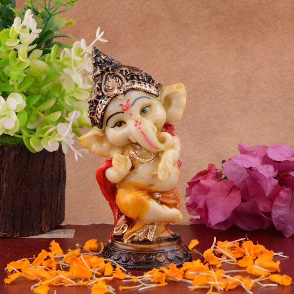 Ganesha Statue  Idol Shriganesh Bhagwan Murti / Home, Office Decor / Car Dashboard / Side Table Brass Ganpati / Lord Vinayaka Statue / God of Luck & Success Sculpture / Gift Items - Image 2