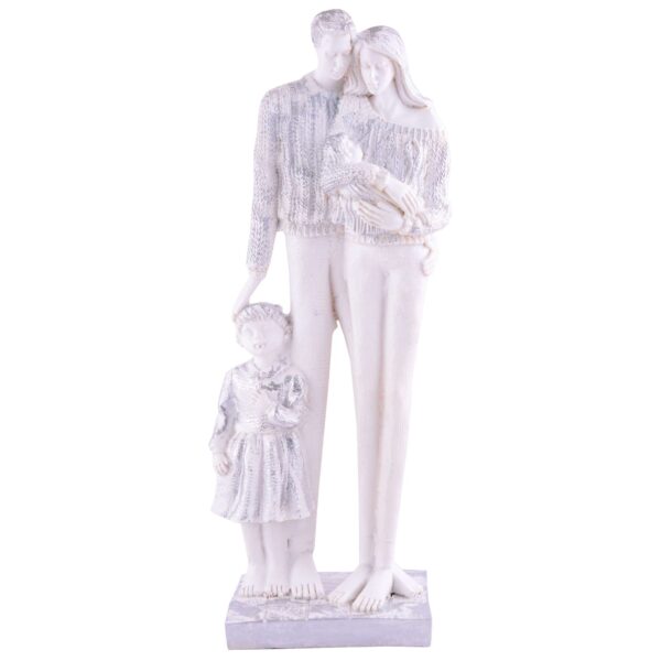 MOTHER and Father with Child girl faimily Love golden white Statue showpiece for Home Decor and Gifting - Image 4