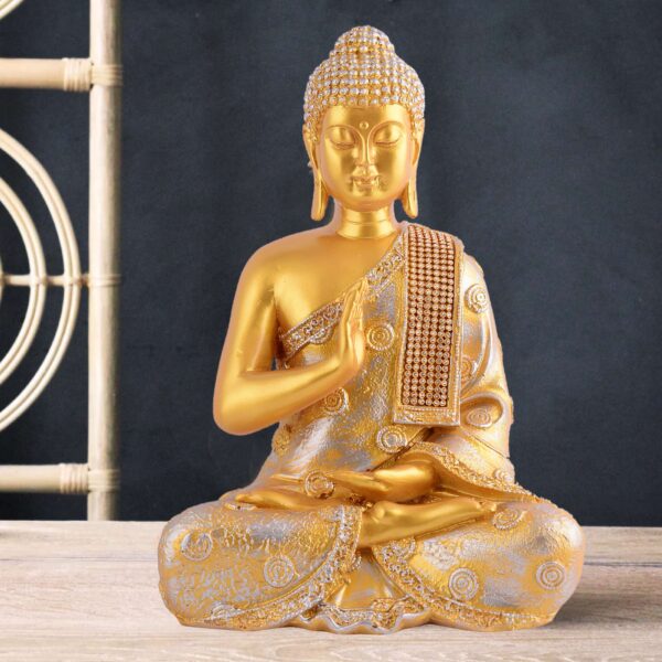 Buddha Idol Statue Showpiece Gift Gifting Item Polystone Home Decor Decoration - Image 2